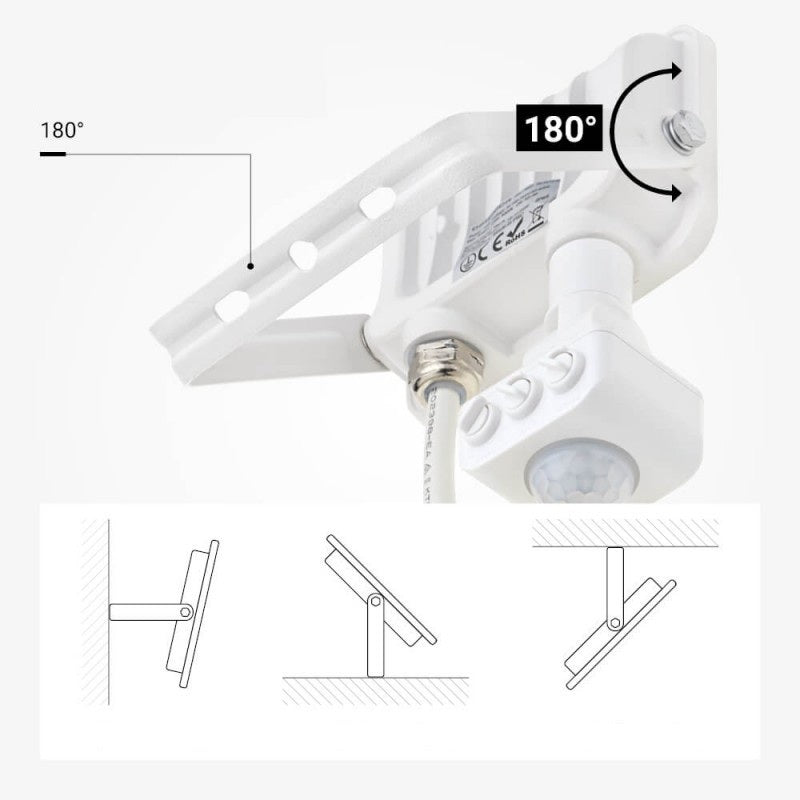 LED Floodlight, White, PIR Sensor, 10W, 120°, Neutral Light — image 5