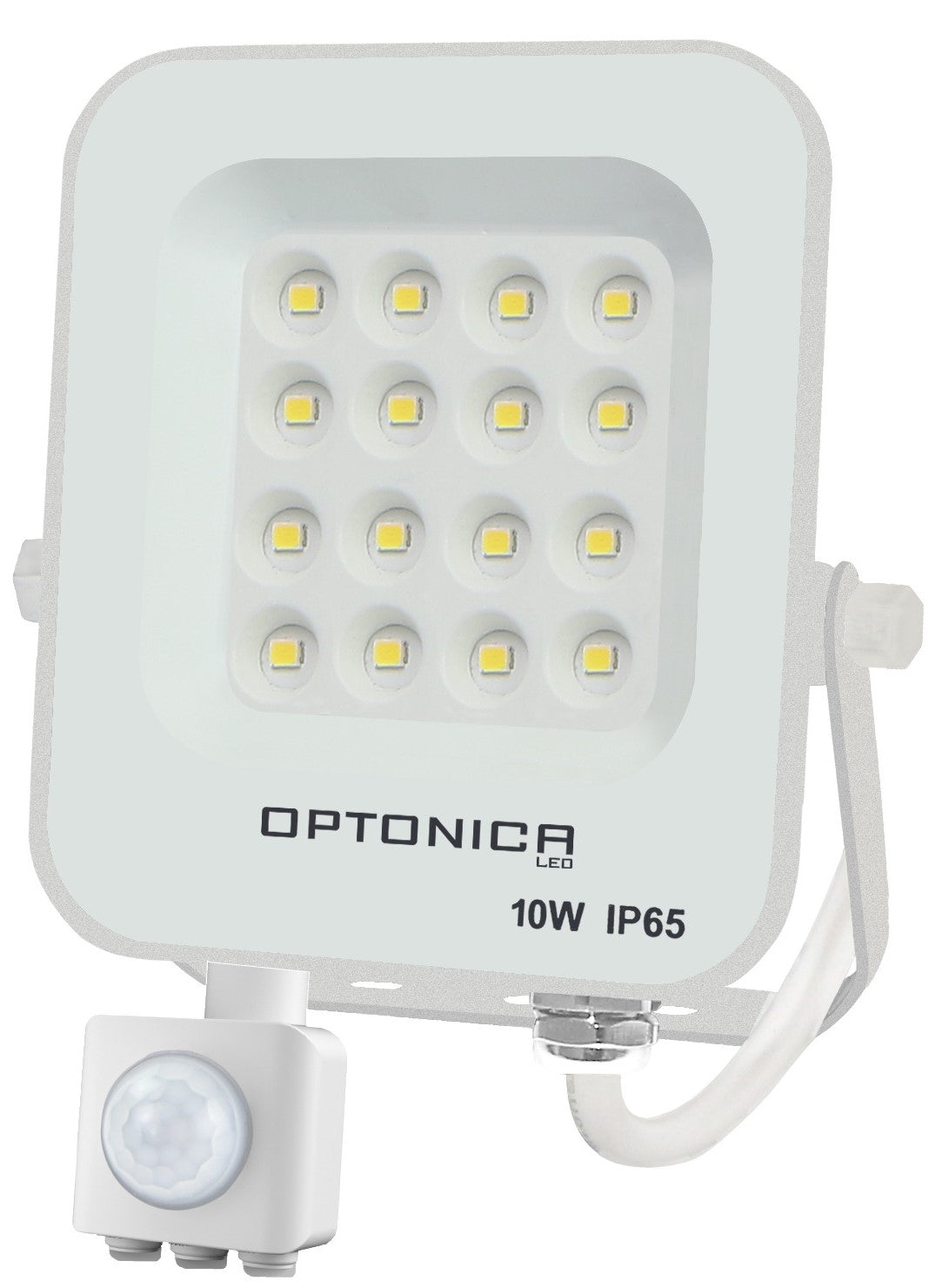 LED Floodlight, White, PIR Sensor, 10W, Warm Light — image 1