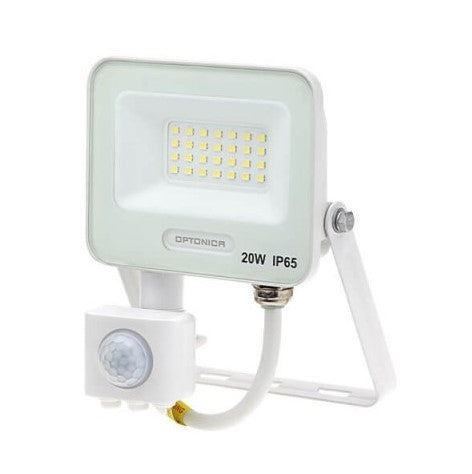 LED Floodlight, White, PIR Sensor, 20W, 120°, Neutral Light — image 2