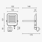 LED Floodlight, White, PIR Sensor, 20W, Neutral Light — image 6