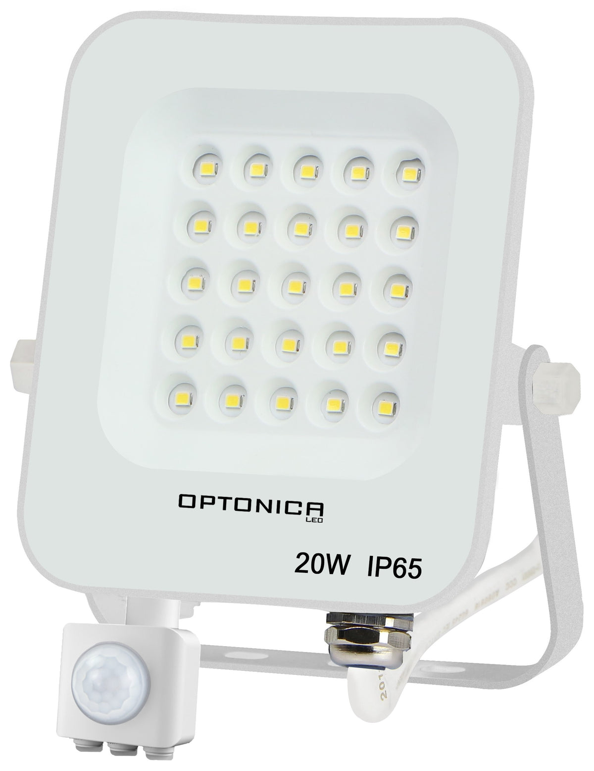 LED Floodlight, White, PIR Sensor, 20W, Neutral Light — image 1
