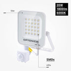 LED Floodlight, White, PIR Sensor, 20W, White Light — image 4