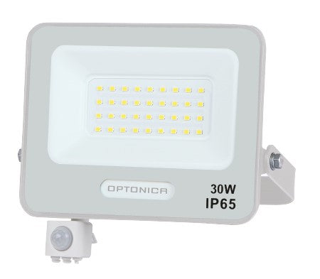LED Floodlight, White, PIR Sensor, 30W, 120°, White Light — image 1