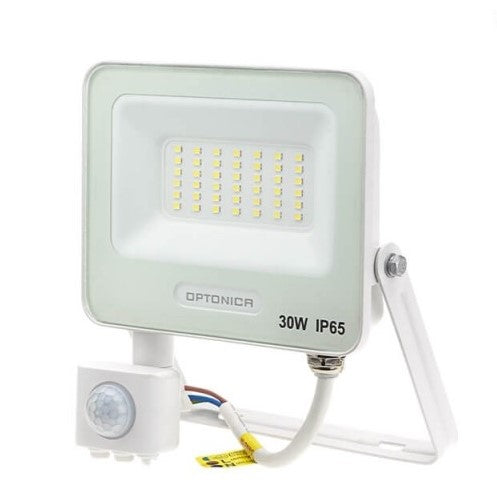 LED Floodlight, White, PIR Sensor, 30W, 120°, White Light — image 2
