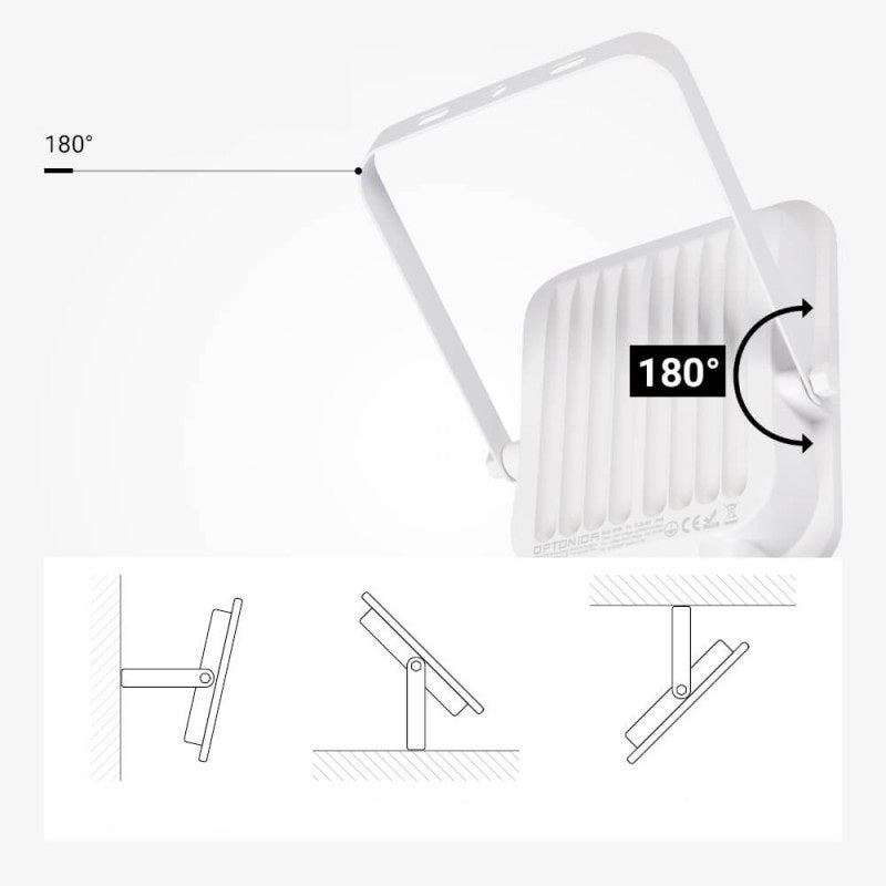 LED Floodlight, White, PIR Sensor, 30W, Neutral Light — image 5