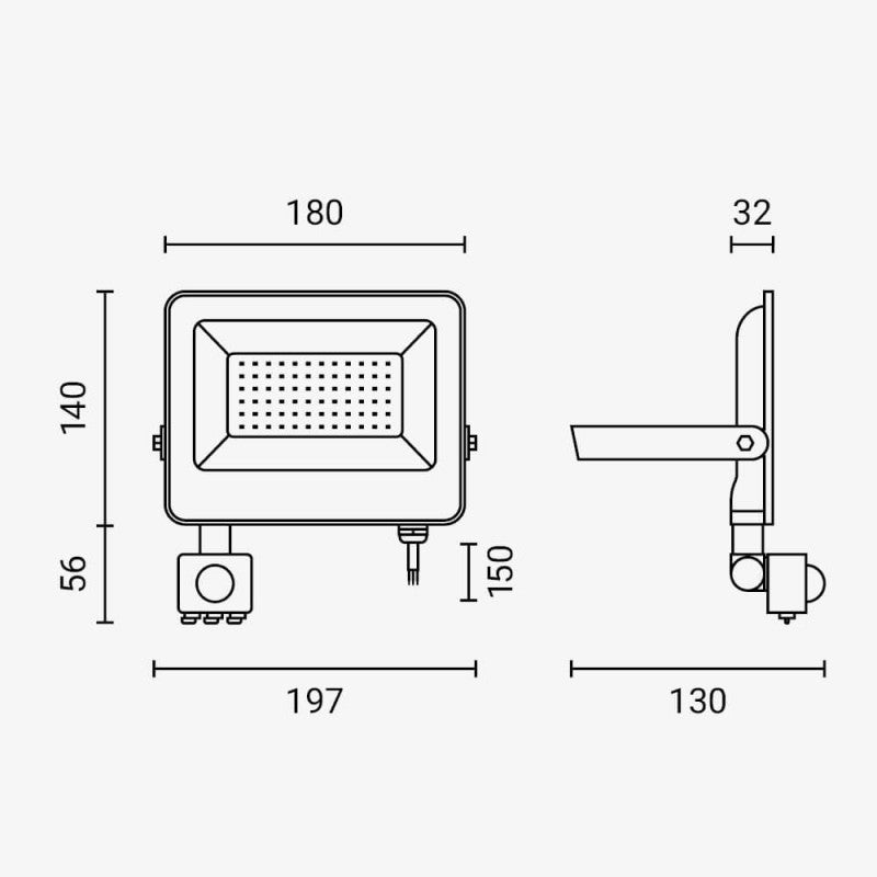 LED Floodlight, White, PIR Sensor, 50W, 120°, White Light — image 6