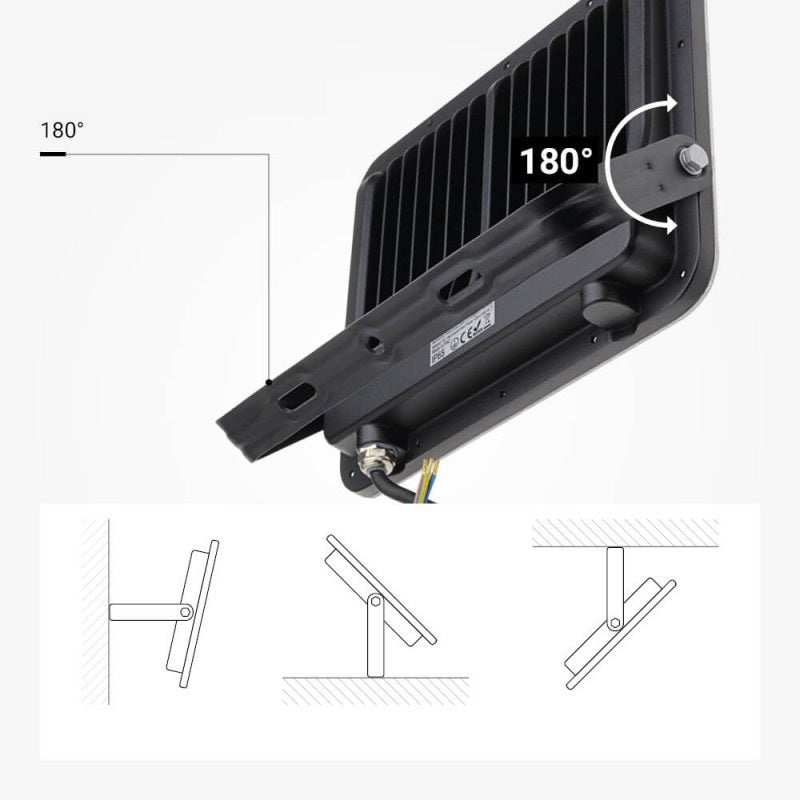 LED Floodlight, Black, 100Lm/W, 100W, Warm Light — image 6