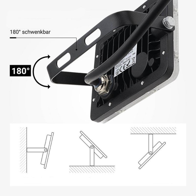 LED Floodlight, Black, 100Lm/W, 10W, Warm Light — image 4