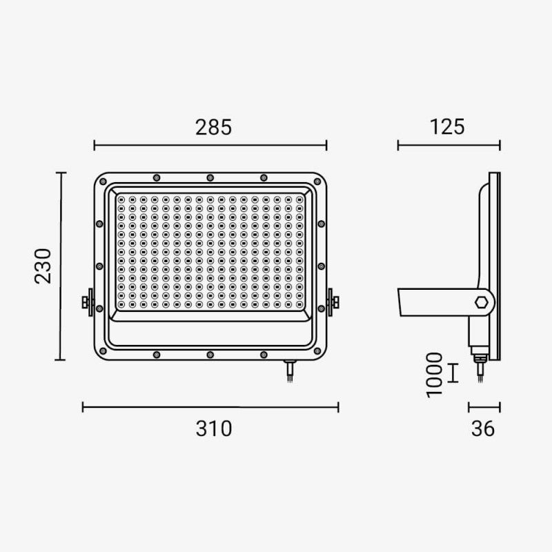 LED Floodlight, Black, 100Lm/W, 150W, Neutral Light — image 5