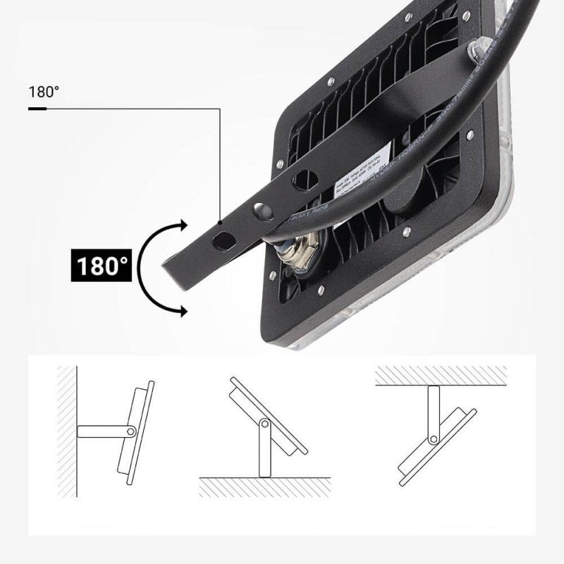 LED Floodlight, Black, 100Lm/W, 20W, Warm Light — image 4