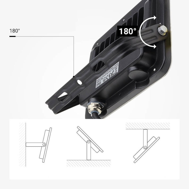 LED Floodlight, Black, 100Lm/W, 30W, Warm Light — image 4
