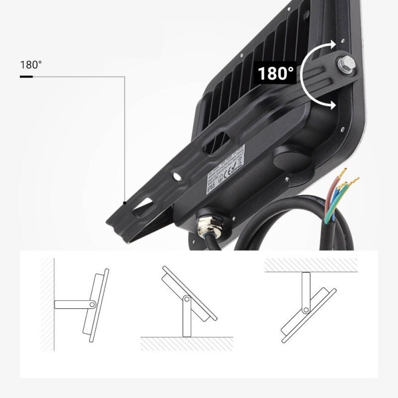 LED Floodlight, Black, 100Lm/W, 50W, Warm Light — image 4