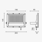 LED Floodlight, Black, 100Lm/W, 50W, Warm Light — image 7