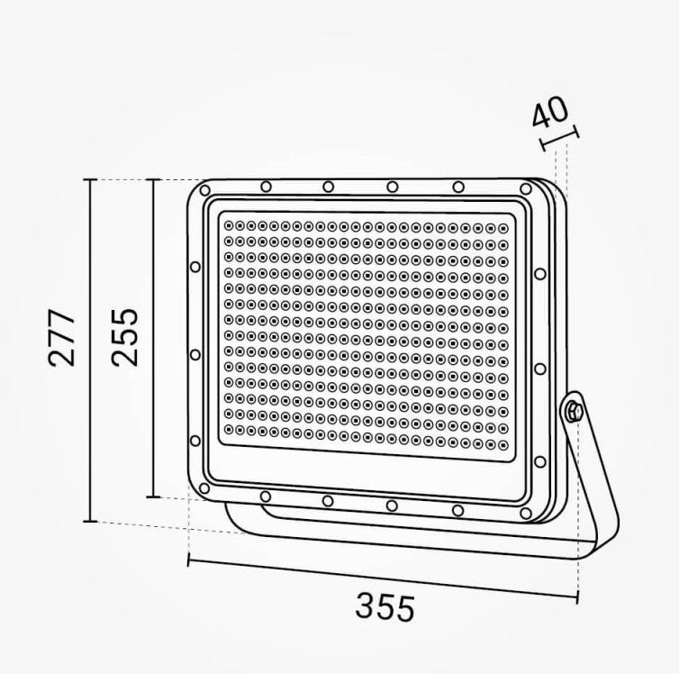 LED Floodlight, Black, 140Lm/W, 200W, Neutral Light — image 4