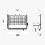 LED Floodlight, Black, 140Lm/W, 200W, Neutral Light — image 5
