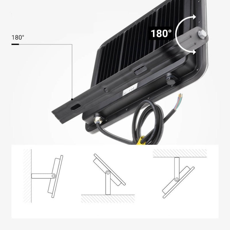 LED Floodlight, Black, 140Lm/W, 200W, Neutral Light — image 6