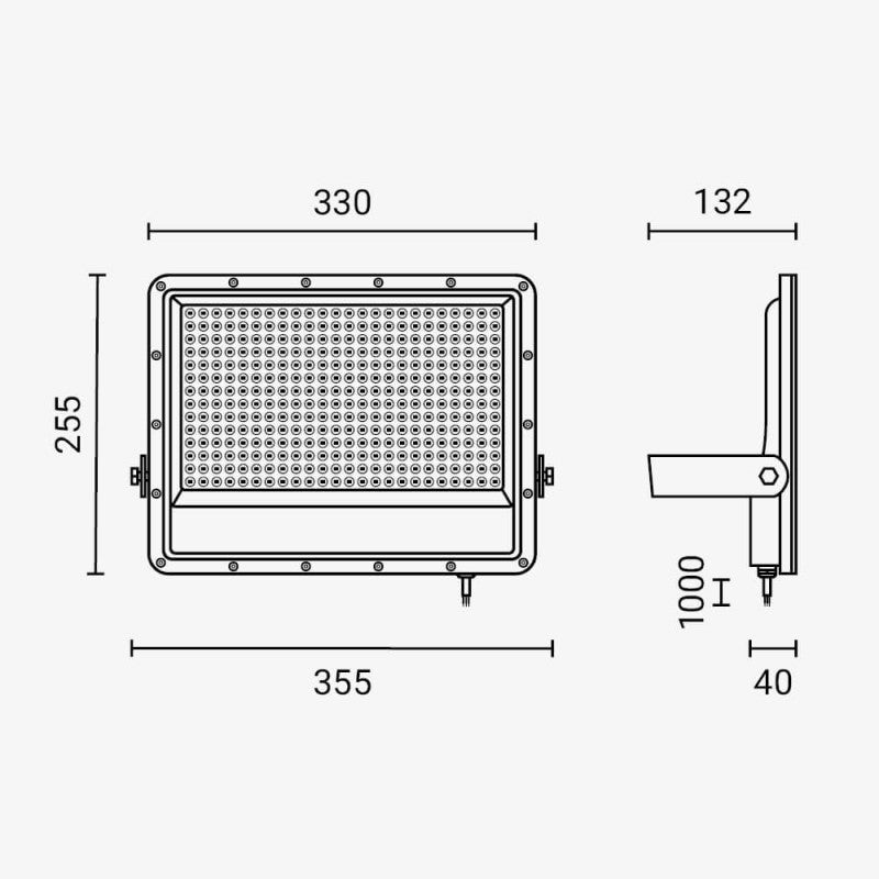 LED Floodlight, Black, 140Lm/W, 200W, White Light — image 5