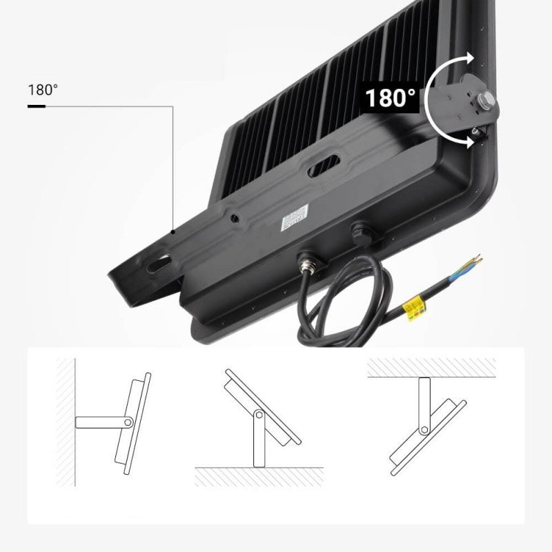 LED Floodlight, Black, 140Lm/W, 400W, Neutral Light — image 6