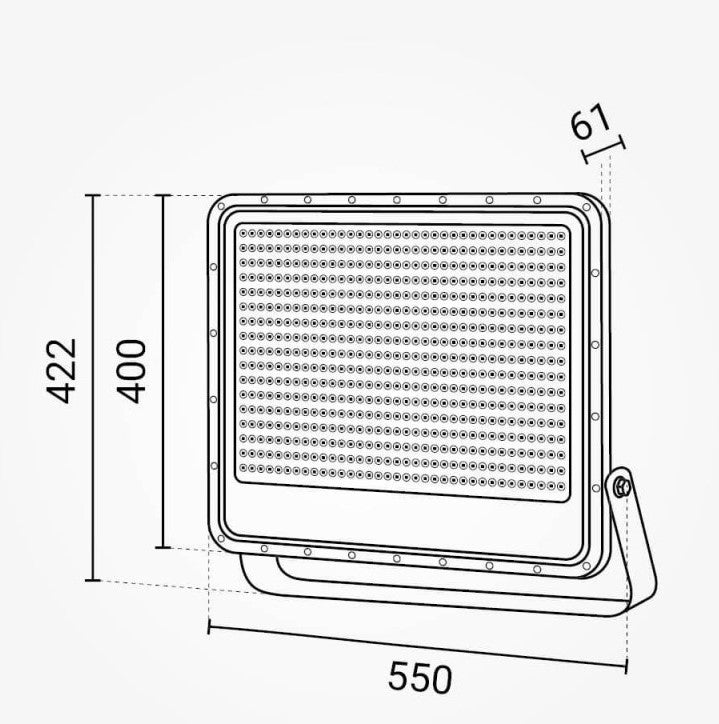 LED Floodlight, Black, 140Lm/W, 400W, White Light — image 4