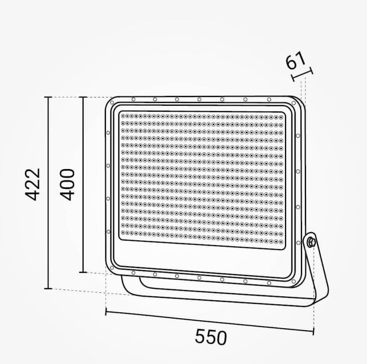 LED Floodlight, Black, 140Lm/W, 500W, Neutral Light — image 4