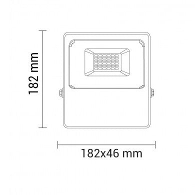 LED Floodlight, Black, 20W, 150°, Neutral Light — image 3