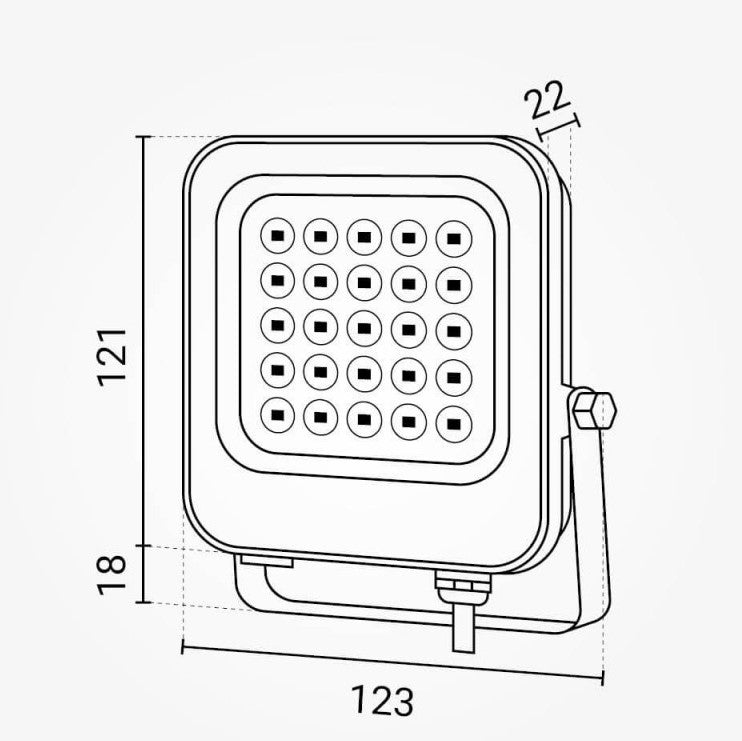 LED Floodlight, Black, 20W, Warm Light — image 6