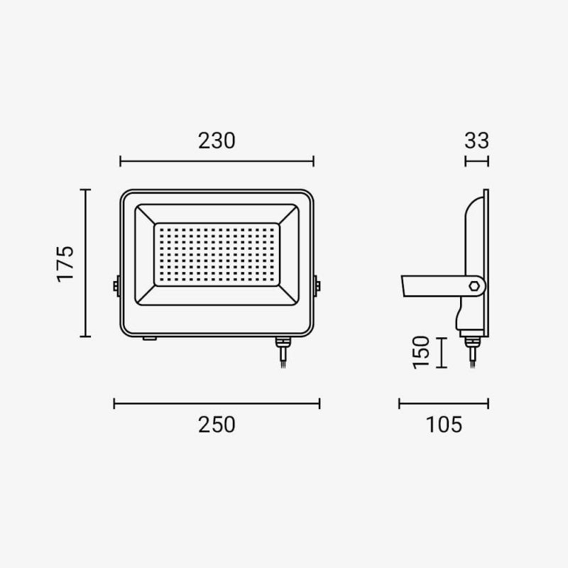 LED Floodlight, Black, 90Lm/W, 100W, Neutral Light — image 5
