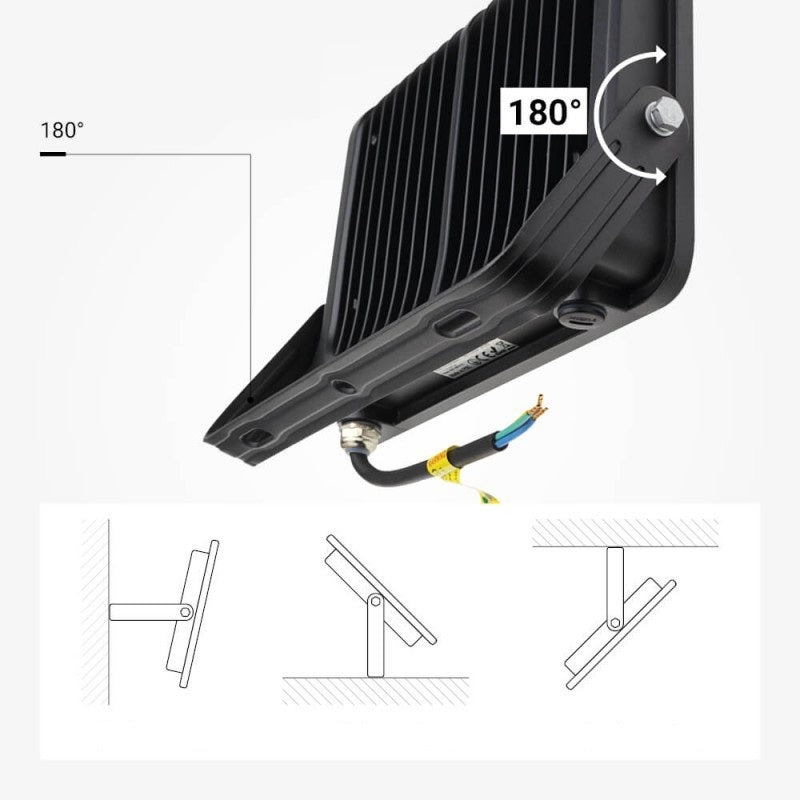 LED Floodlight, Black, 90Lm/W, 100W, Neutral Light — image 7