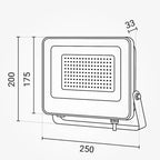 LED Floodlight, Black, 90Lm/W, 100W, Warm Light — image 4