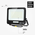 LED Floodlight, Black, 90Lm/W, 100W, Warm Light — image 6
