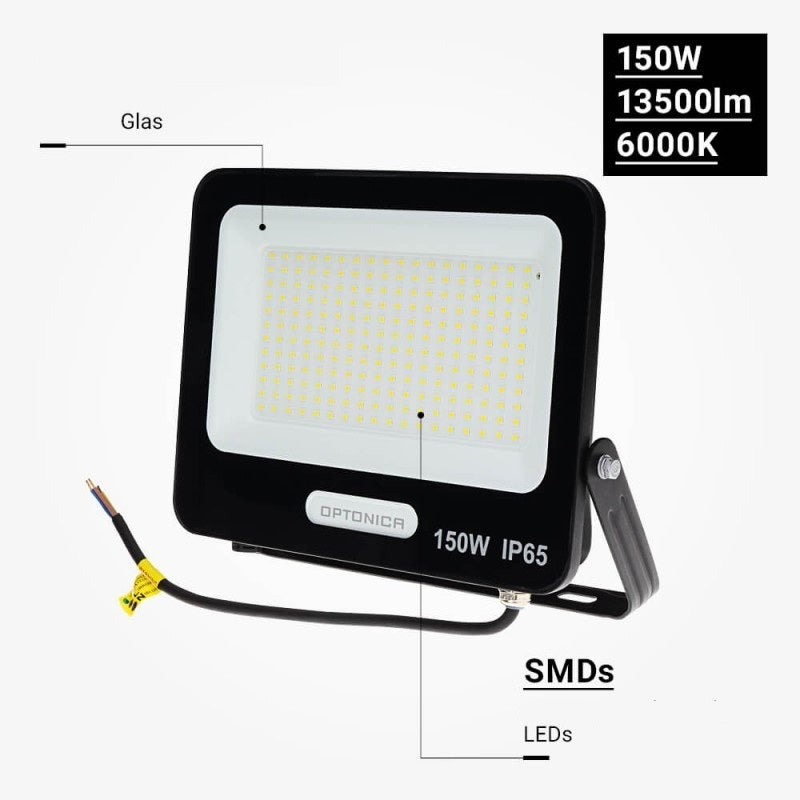 LED Floodlight, Black, 90Lm/W, 150W, Neutral Light — image 6