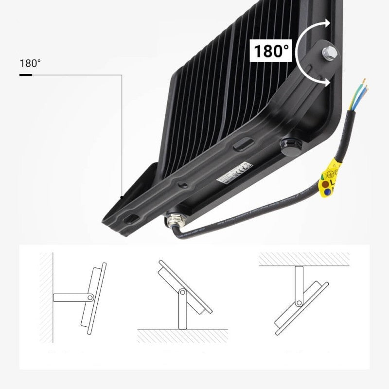 LED Floodlight, Black, 90Lm/W, 150W, Neutral Light — image 7
