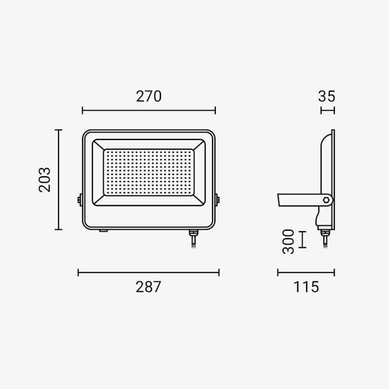 LED Floodlight, Black, 90Lm/W, 150W, White Light — image 5