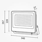 LED Floodlight, Black, 90Lm/W, 200W, Neutral Light — image 4
