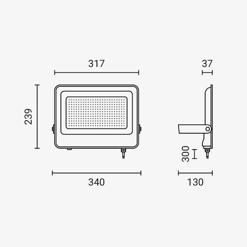 LED Floodlight, Black, 90Lm/W, 200W, Neutral Light — image 5