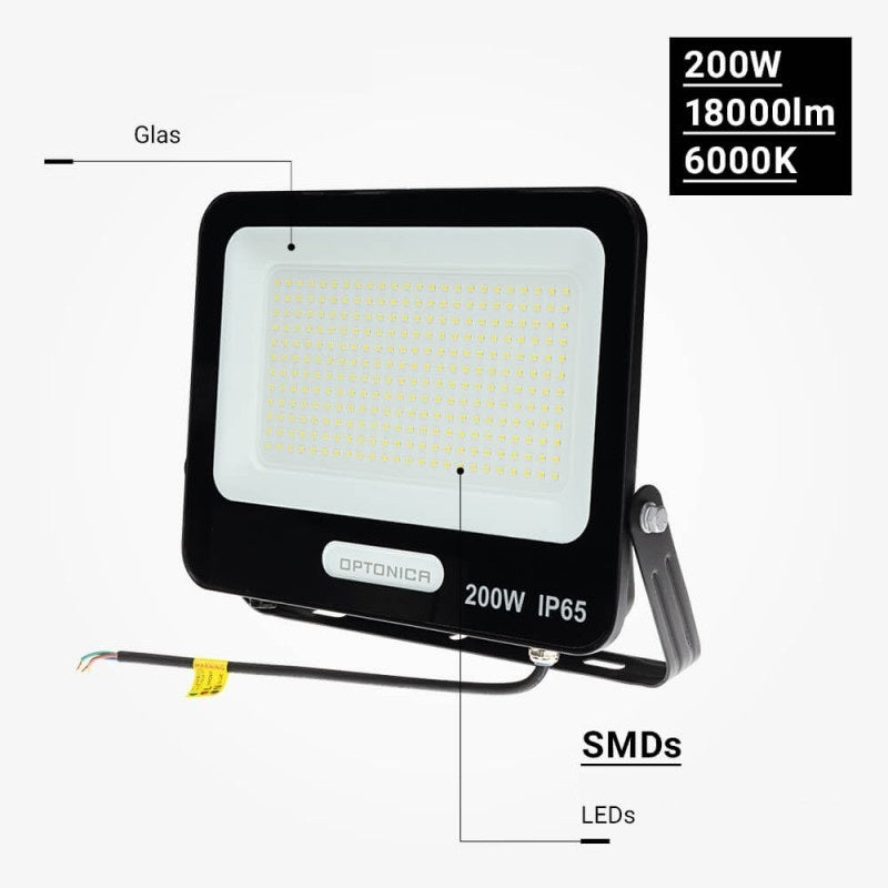 LED Floodlight, Black, 90Lm/W, 200W, Neutral Light — image 6