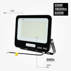 LED Floodlight, Black, 90Lm/W, 200W, White Light — image 6