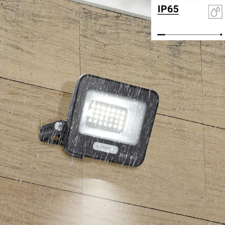 LED Floodlight, Black, 90Lm/W, 20W, Warm Light — image 5