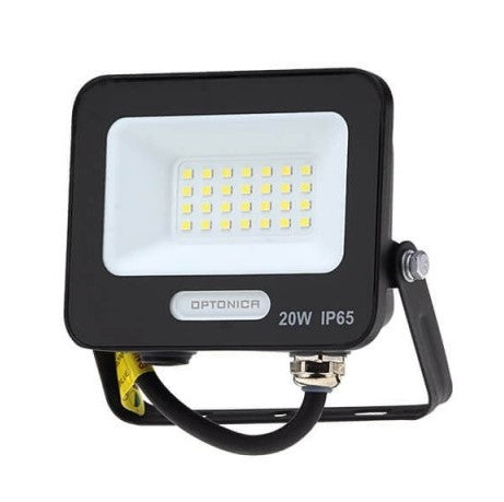 LED Floodlight, Black, 90Lm/W, 20W, Warm Light — image 2