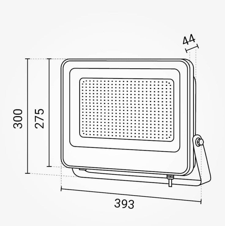 LED Floodlight, Black, 90Lm/W, 300W, Neutral Light — image 3