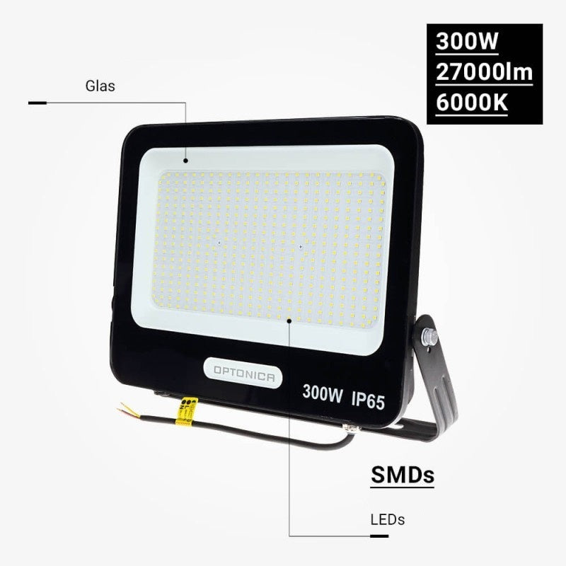 LED Floodlight, Black, 90Lm/W, 300W, Neutral Light — image 5