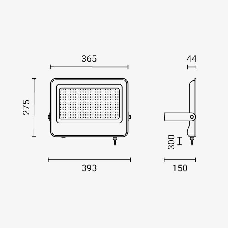 LED Floodlight, Black, 90Lm/W, 300W, White Light — image 4