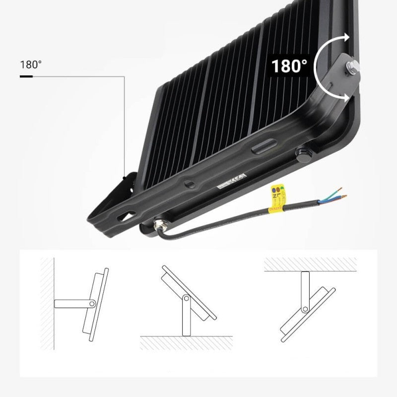 LED Floodlight, Black, 90Lm/W, 300W, White Light — image 6