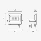 LED Floodlight, Black, 90Lm/W, 30W, Warm Light — image 8
