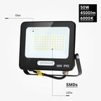 LED Floodlight, Black, 90Lm/W, 50W, Warm Light — image 4