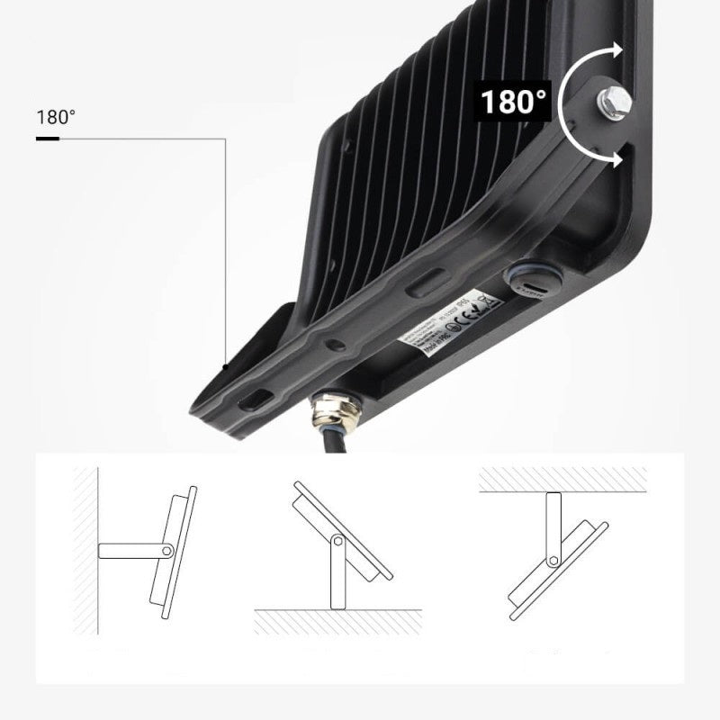 LED Floodlight, Black, 90Lm/W, 50W, Warm Light — image 5