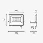 LED Floodlight, Black, 90Lm/W, 50W, Warm Light — image 8
