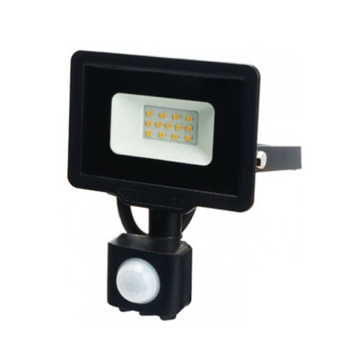 LED Floodlight, Black, City Line, PIR Sensor, 10W, Warm Light — image 2