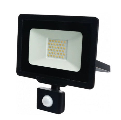 LED Floodlight, Black, City Line, PIR Sensor, 30W, Warm Light — image 2