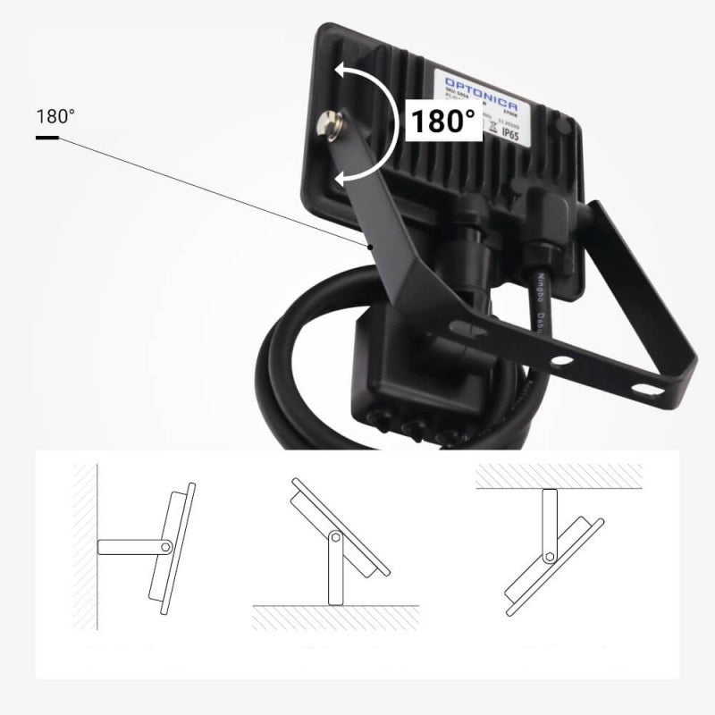 LED Floodlight, Black, City Line, PIR Sensor, Cable 70cm, 10W, Warm Light — image 5